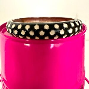 Cute black and white poka dot bangle,great accent piece for a summer outfit